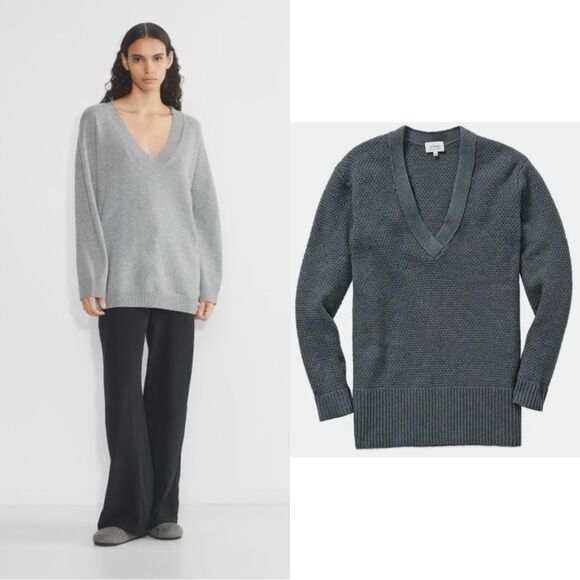 ARITZIA WILFRED GREY Merino wool Serret Sweater - Picture 1 of 7